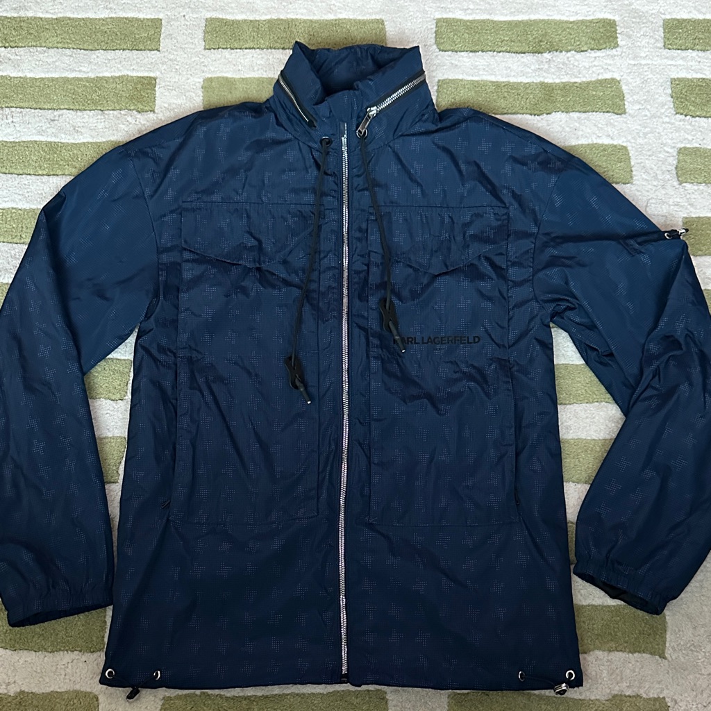 Karl Lagerfeld Men's Navy Windbreaker